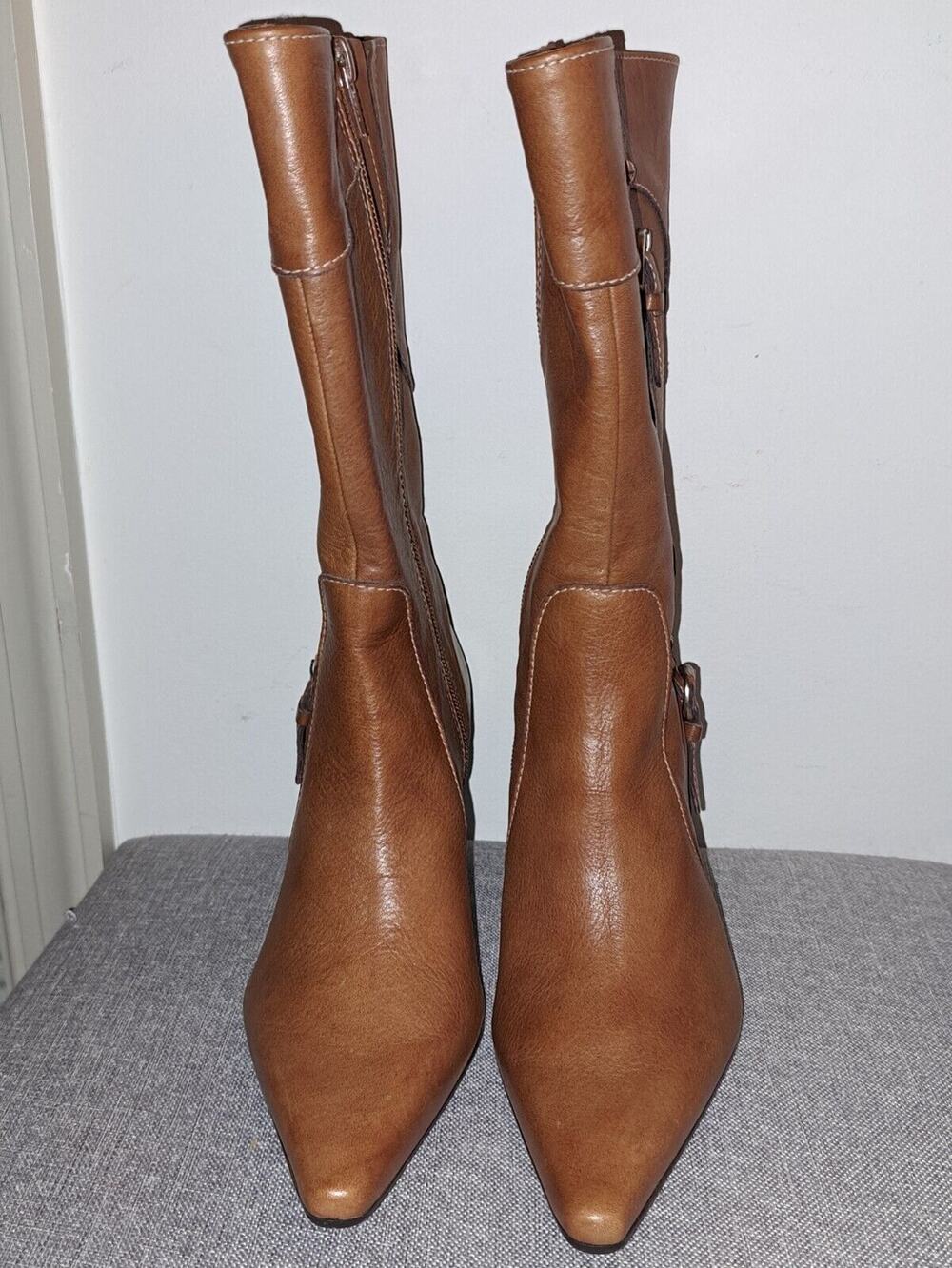 Women's New Hispanitas Brown Stiletto Heel Boots Size 35